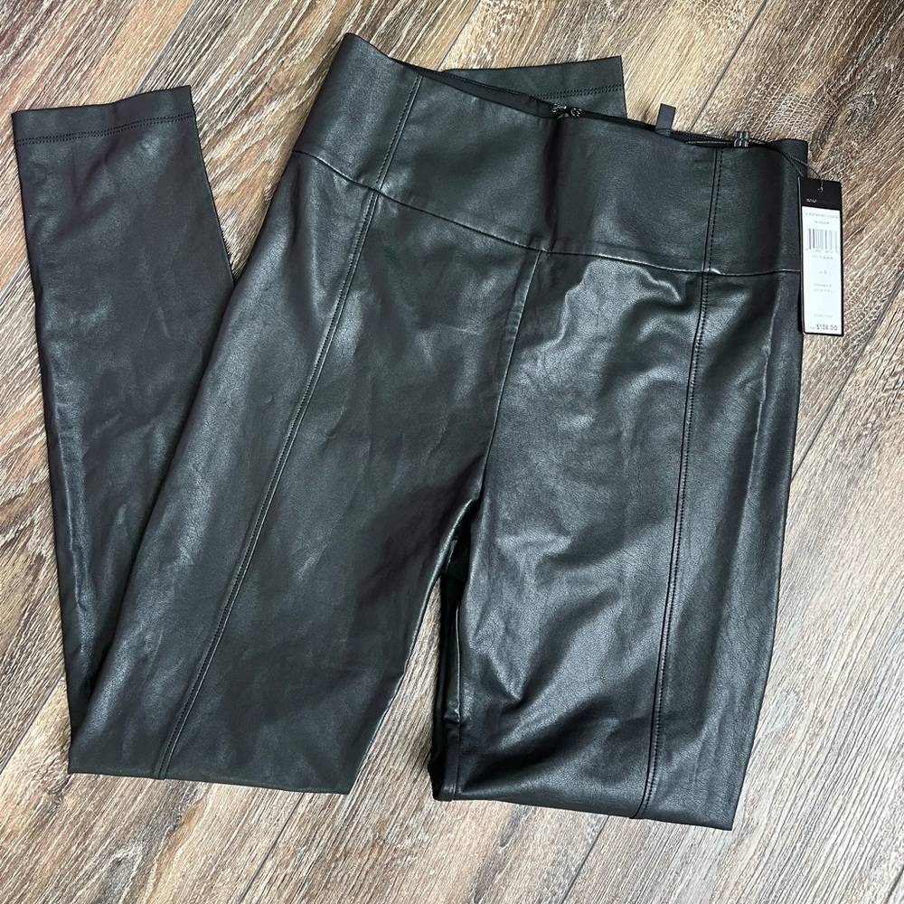 BCBGMAXAZRIA Black Faux Leather Leggings